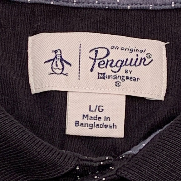 Penguin Men’s Classic Polo Size Large Blue Polka Dot - Picture 4 of 6